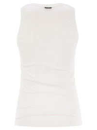 Brunello Cucinelli Women Stretch Cotton Ribbed Jersey Top With Monile