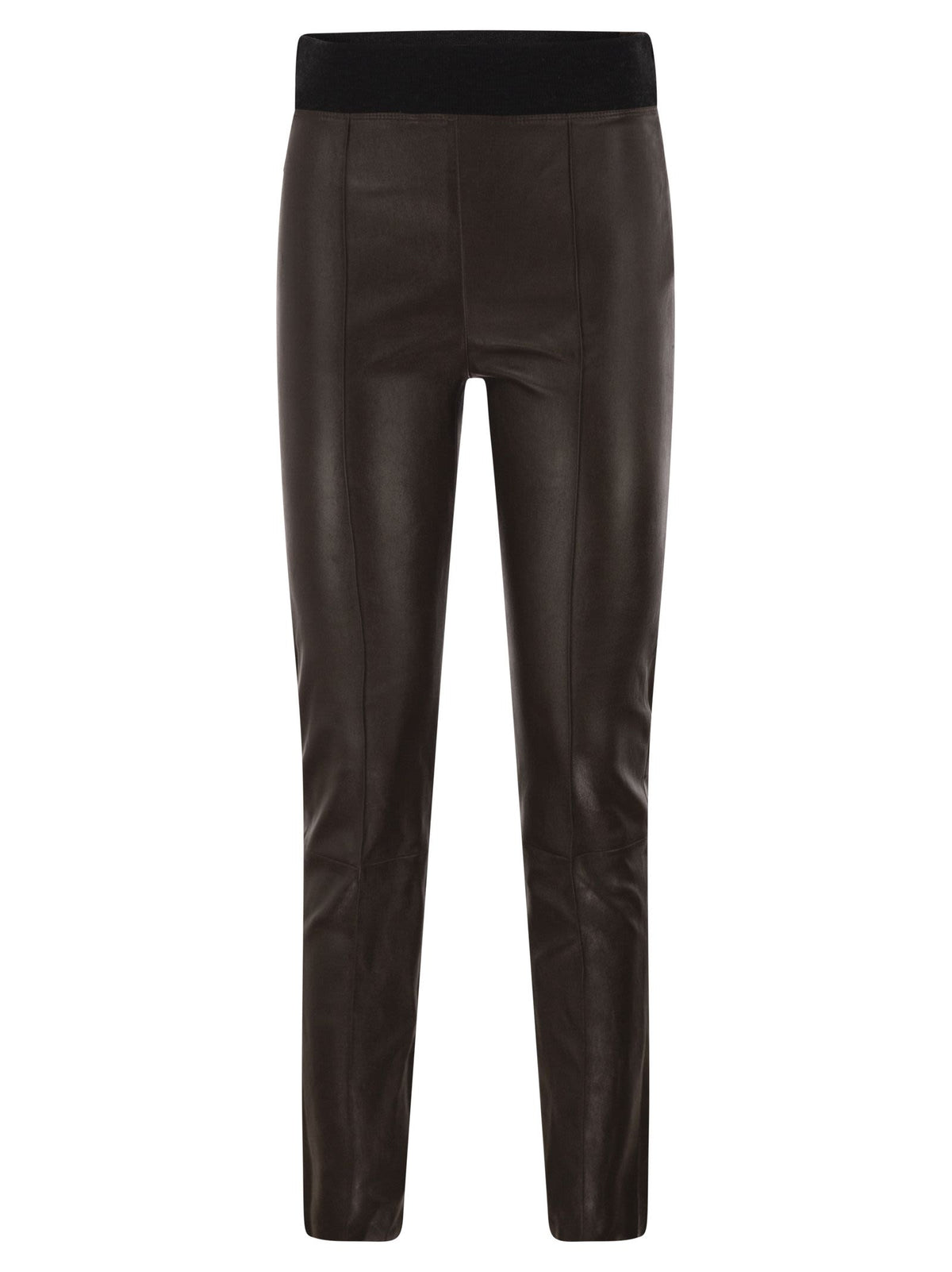 Brunello Cucinelli Women Skinny Fit Stretch Nappa Leather Trousers