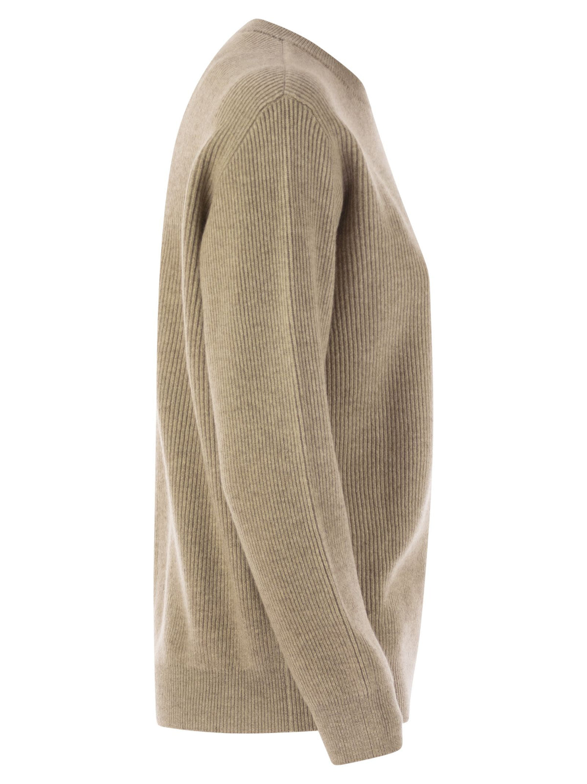 Brunello Cucinelli Women English Rib Cashmere Sweater With Monile