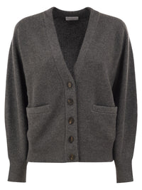 Brunello Cucinelli Women Ribbed Cashmere V-Neck Cardigan