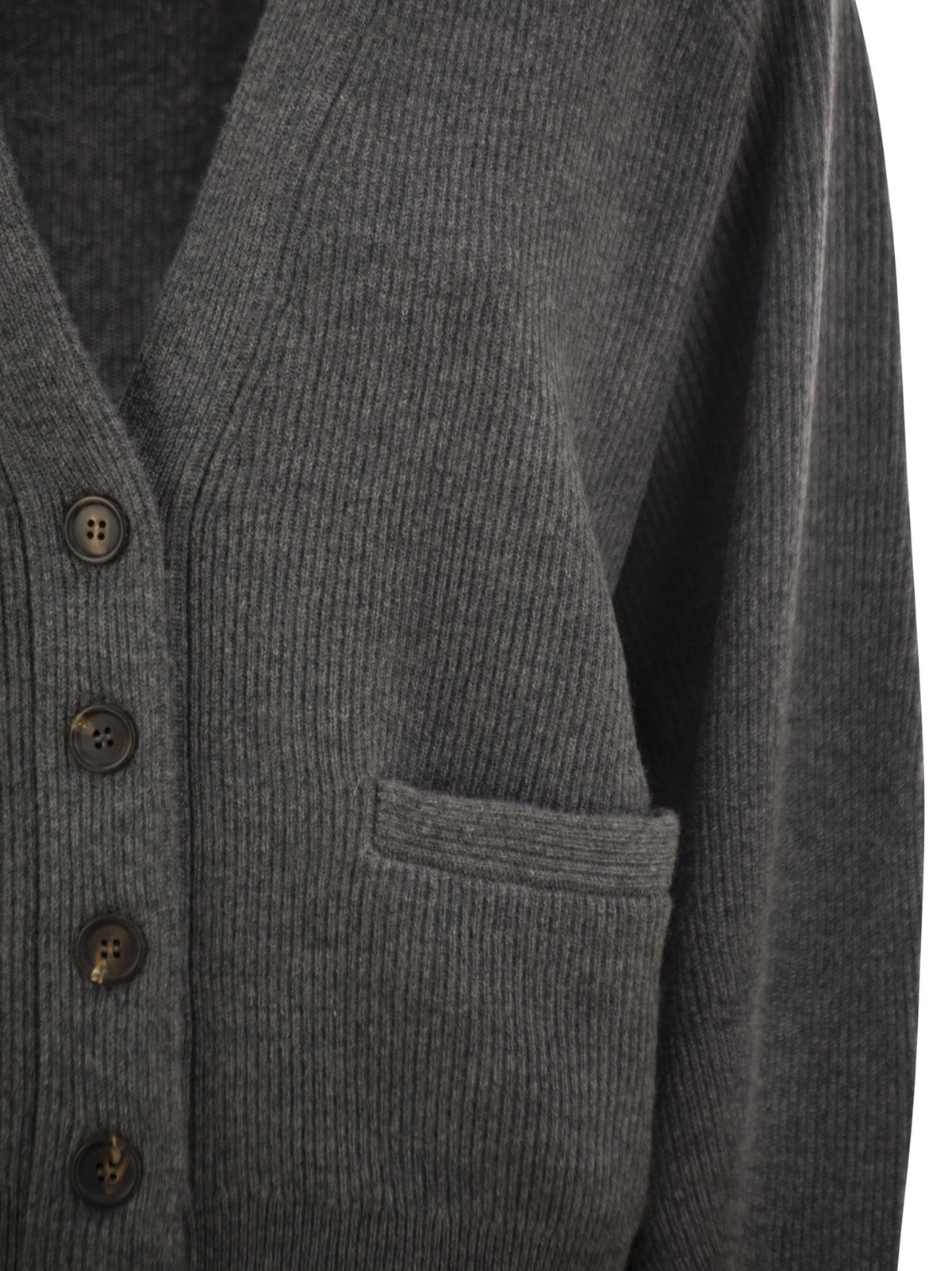 Brunello Cucinelli Women Ribbed Cashmere V-Neck Cardigan