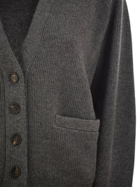 Brunello Cucinelli Women Ribbed Cashmere V-Neck Cardigan