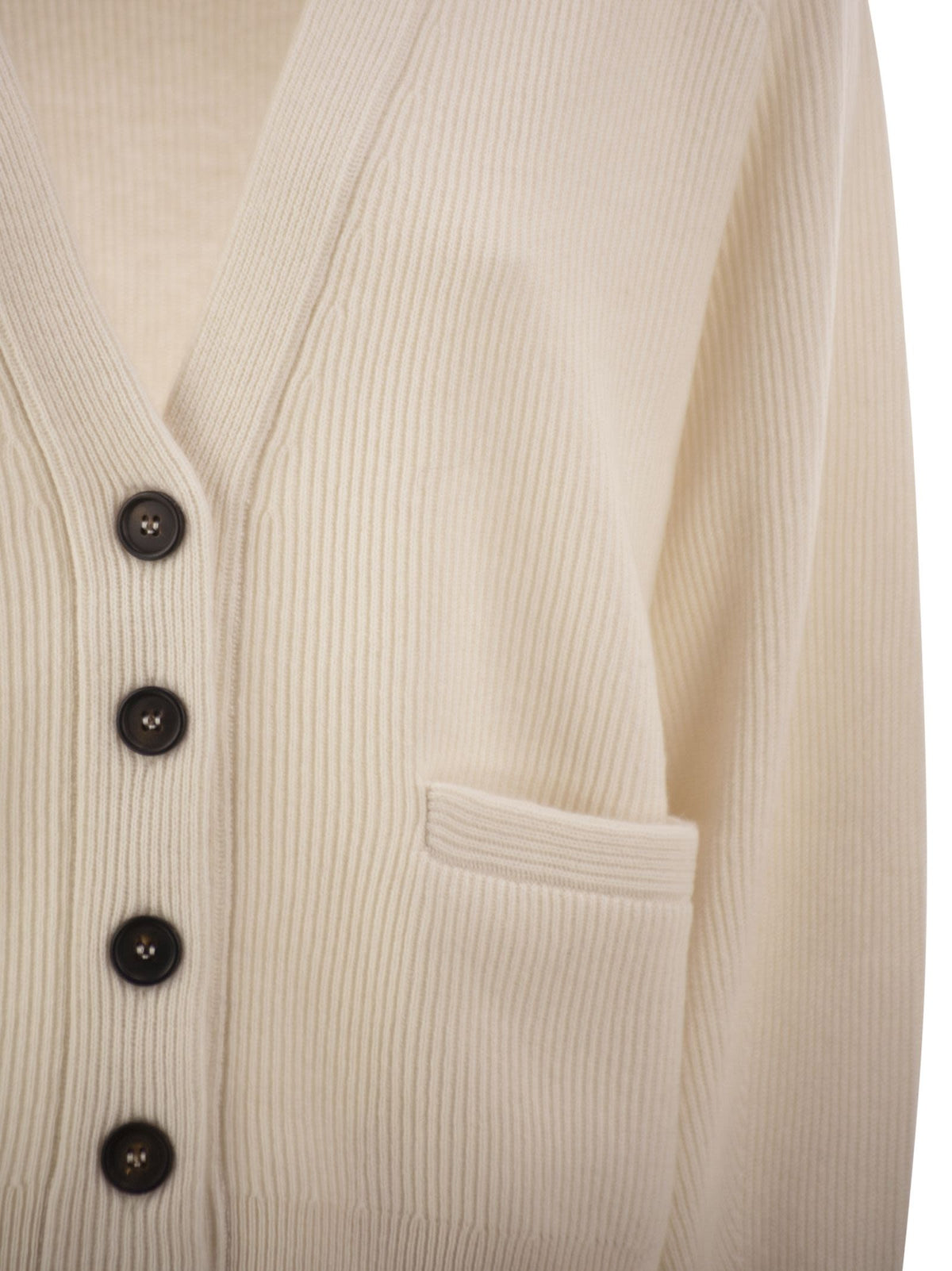 BRUNELLO CUCINELLI Brunello Cucinelli Women Ribbed Cashmere V-Neck Cardigan