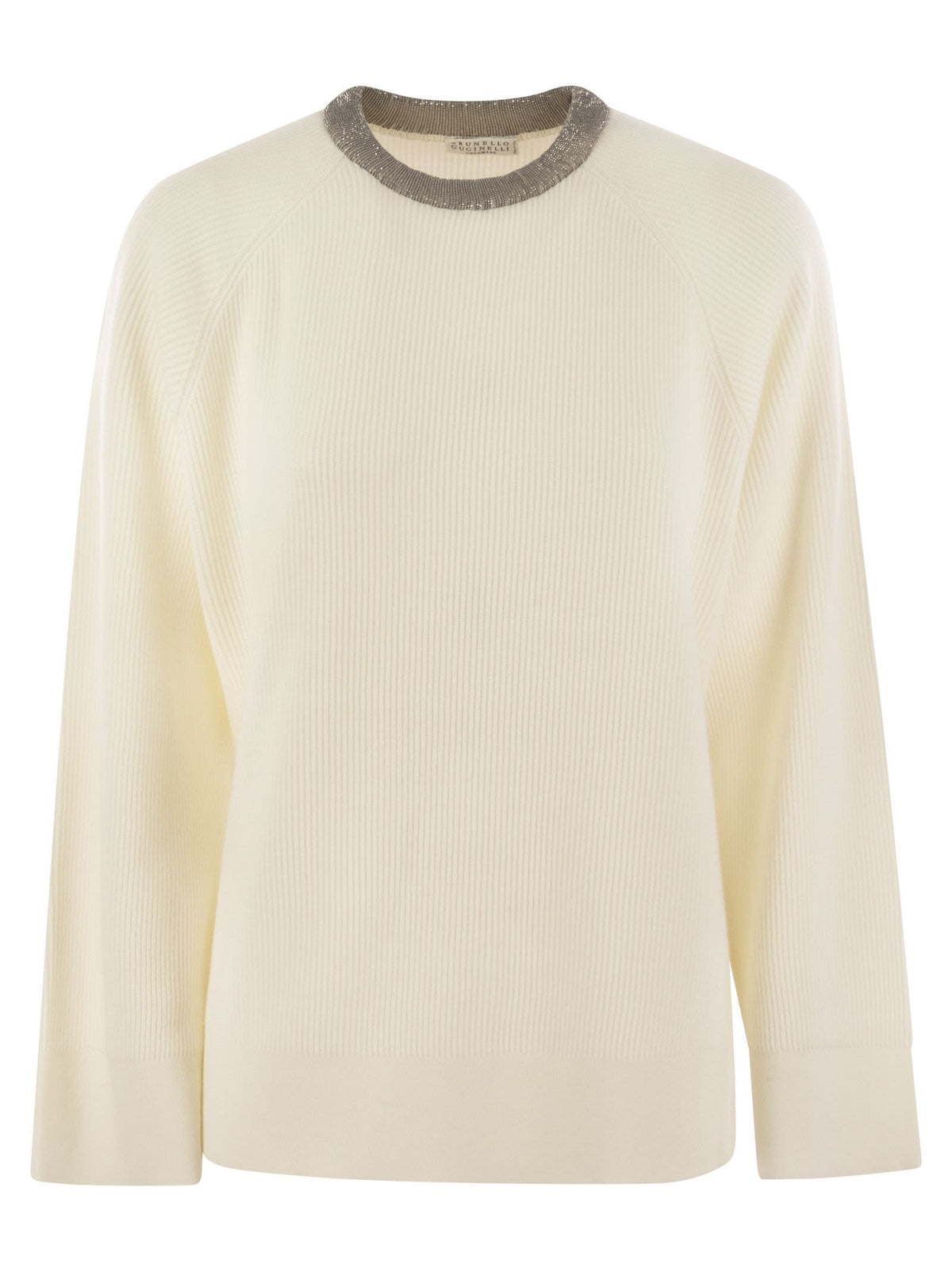 BRUNELLO CUCINELLI Brunello Cucinelli Women Ribbed Cashmere Sweater With Necklace