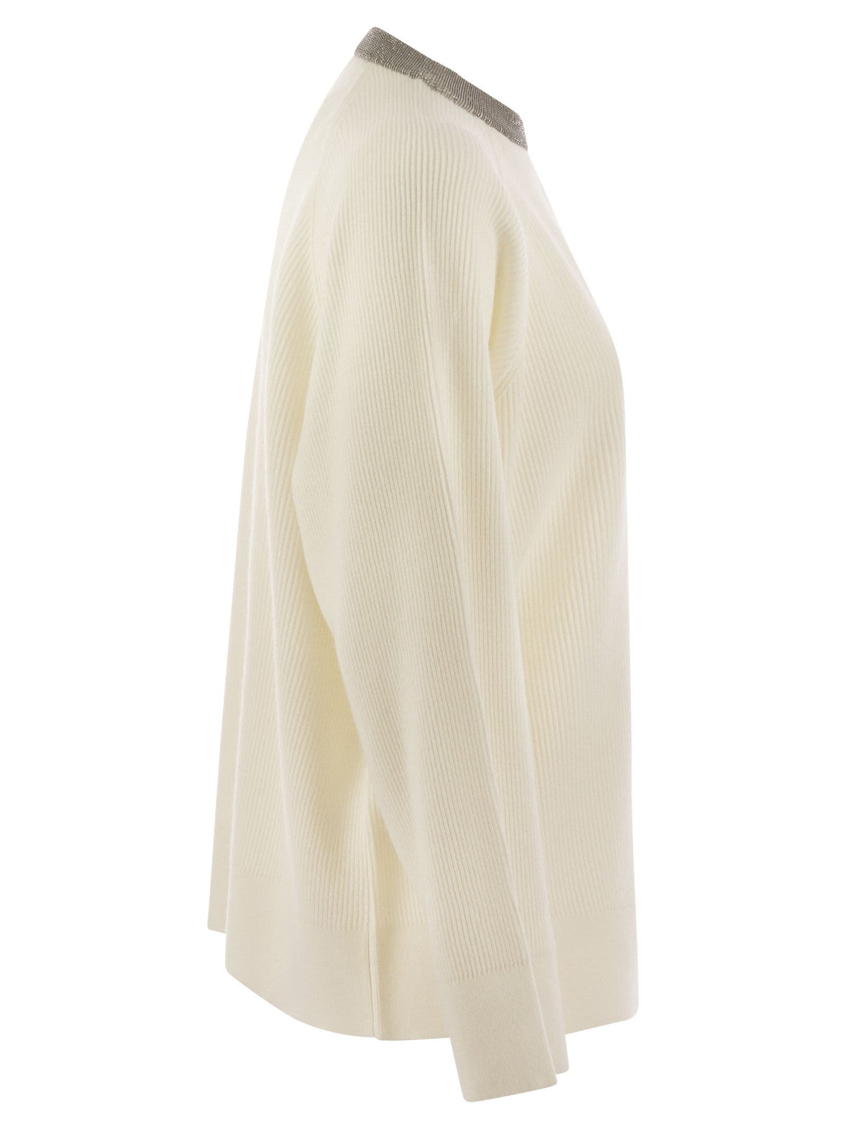 BRUNELLO CUCINELLI Brunello Cucinelli Women Ribbed Cashmere Sweater With Necklace