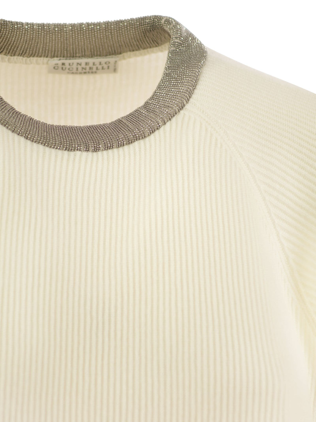 BRUNELLO CUCINELLI Brunello Cucinelli Women Ribbed Cashmere Sweater With Necklace