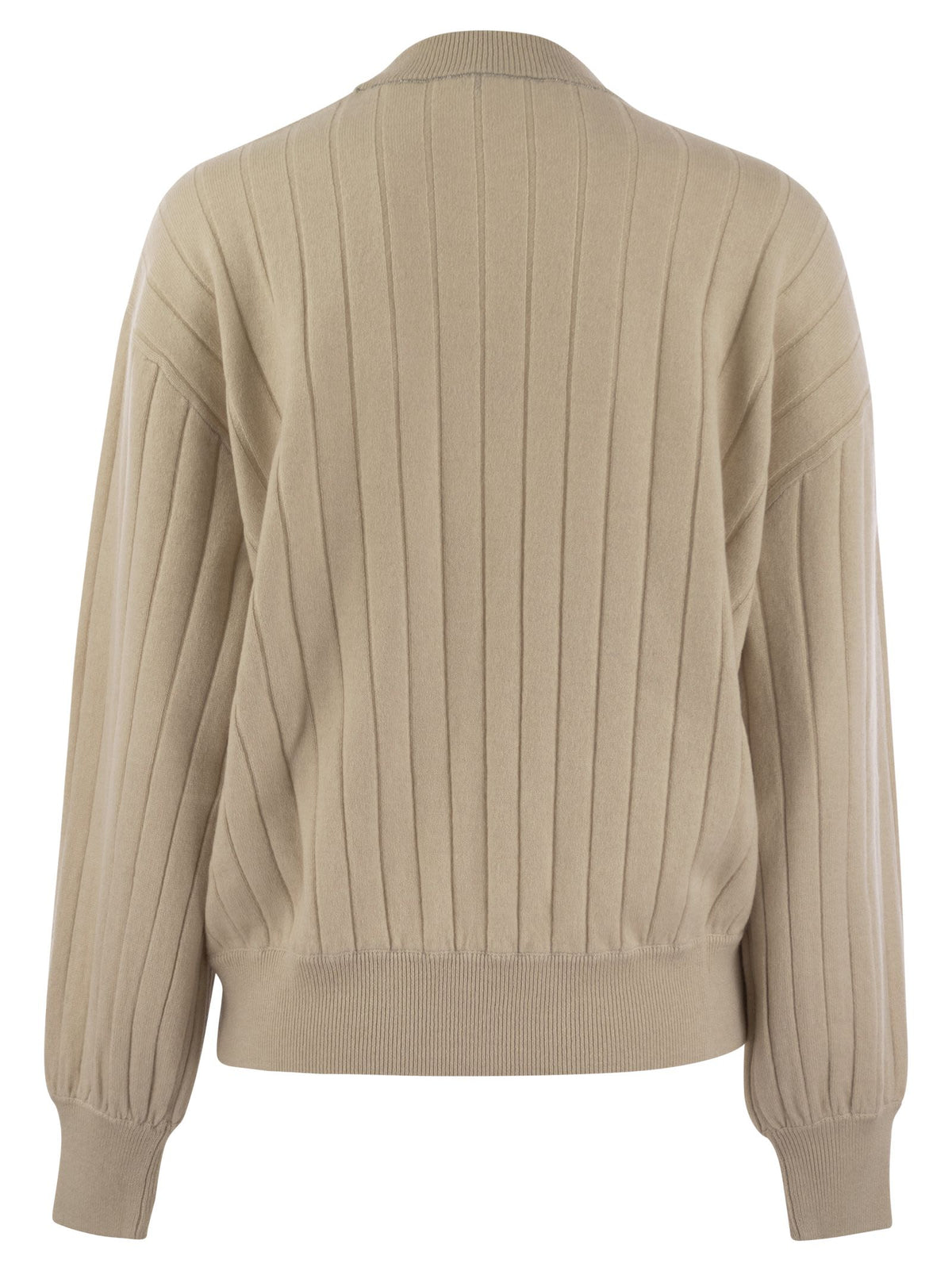 Brunello Cucinelli Women Cashmere V-Neck Sweater With Necklace