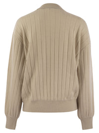 Brunello Cucinelli Women Cashmere V-Neck Sweater With Necklace