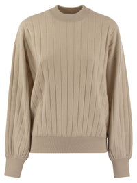 Brunello Cucinelli Women Cashmere V-Neck Sweater With Necklace