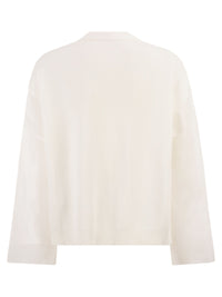 Brunello Cucinelli Women Ribbed Cardigan With Organza Sleeves