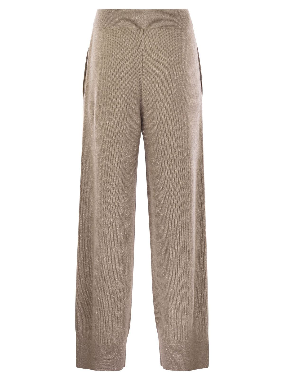Brunello Cucinelli Women English Rib Cashmere And Viscose Knit Trousers