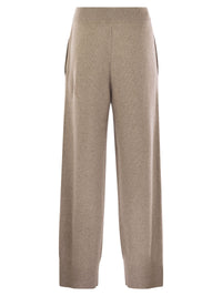 Brunello Cucinelli Women English Rib Cashmere And Viscose Knit Trousers