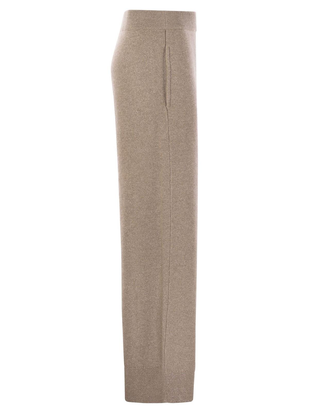 Brunello Cucinelli Women English Rib Cashmere And Viscose Knit Trousers
