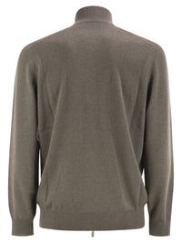 Brunello Cucinelli Men High-Necked Cashmere Cardigan With Zip