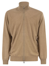 Brunello Cucinelli Men High-Necked Cashmere Cardigan With Zip