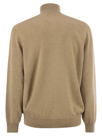 Brunello Cucinelli Men High-Necked Cashmere Cardigan With Zip