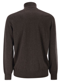 Brunello Cucinelli Men High-Necked Cashmere Cardigan With Zip