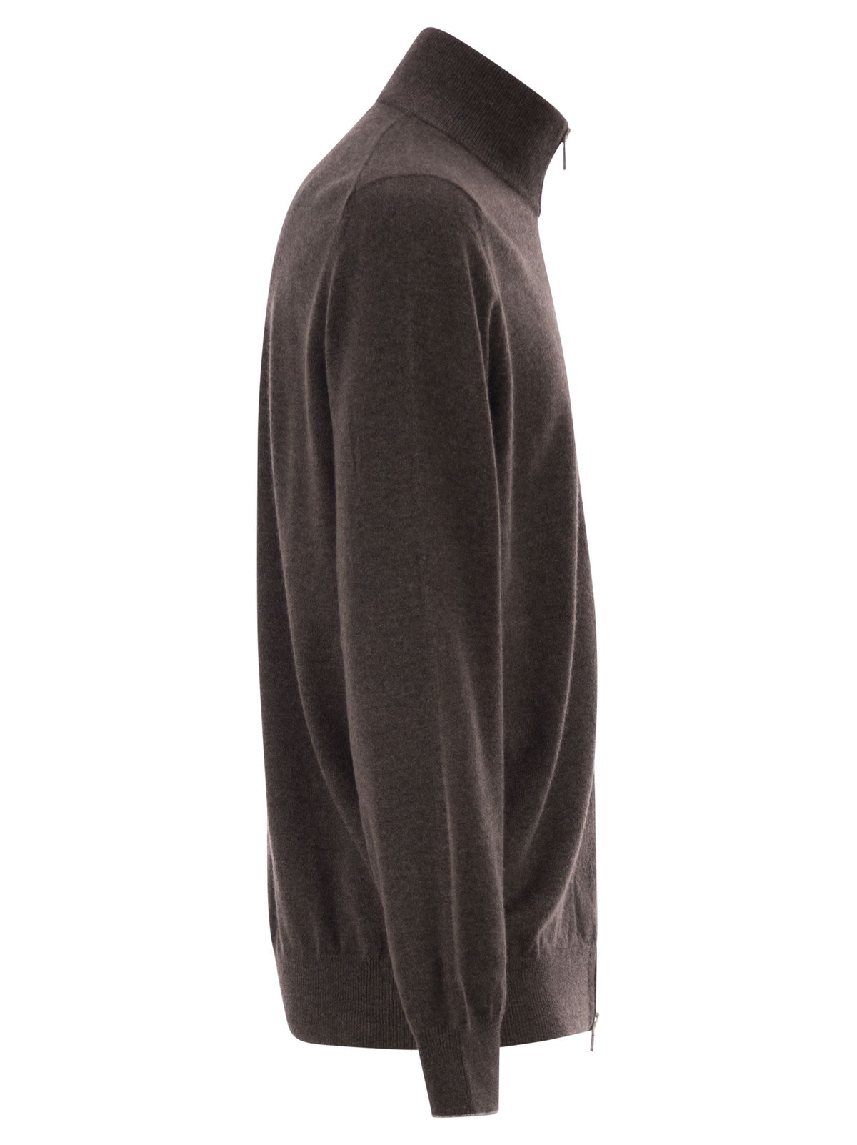 Brunello Cucinelli Men High-Necked Cashmere Cardigan With Zip