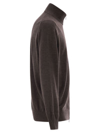 Brunello Cucinelli Men High-Necked Cashmere Cardigan With Zip
