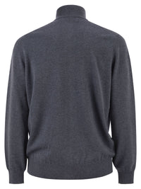 Brunello Cucinelli Men High-Necked Cashmere Cardigan With Zip