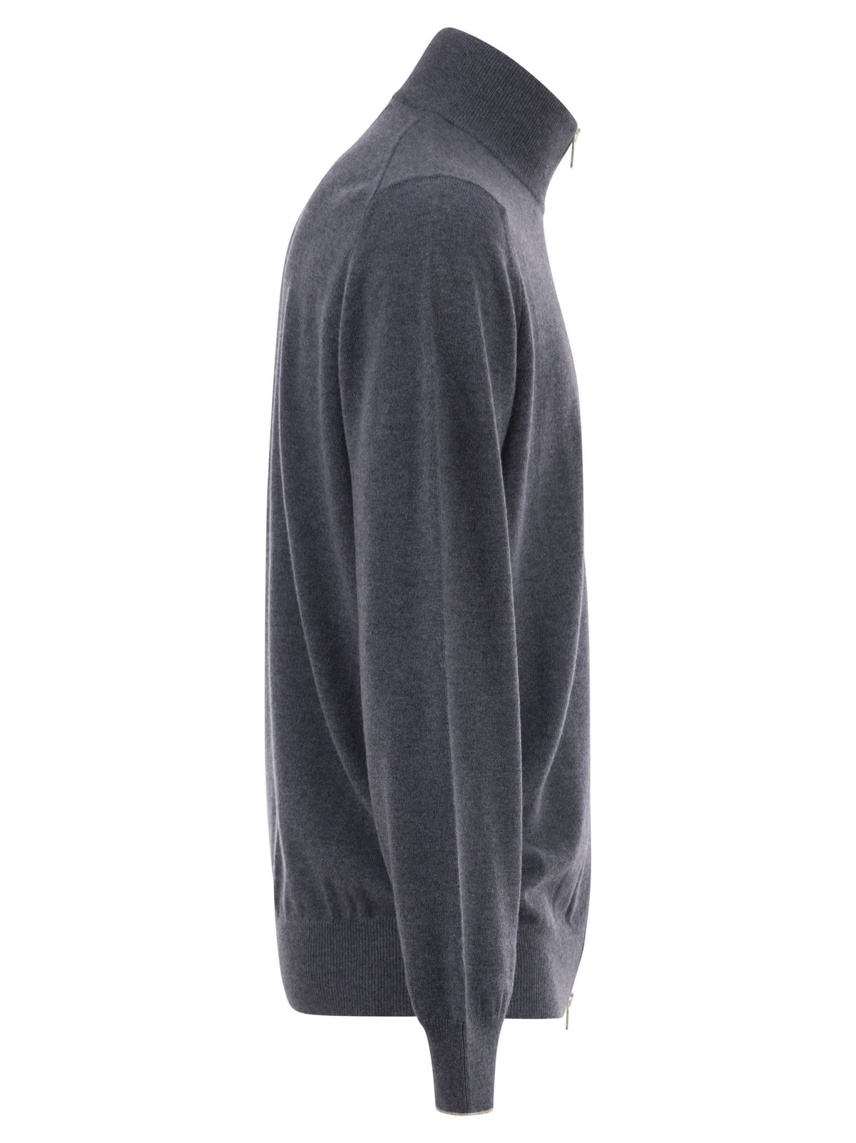 Brunello Cucinelli Men High-Necked Cashmere Cardigan With Zip
