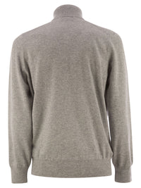 BRUNELLO CUCINELLI Brunello Cucinelli Men High-Necked Cashmere Sweater With Zip Opening
