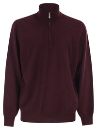 Brunello Cucinelli Men Cashmere Turtleneck Sweater With Zipper