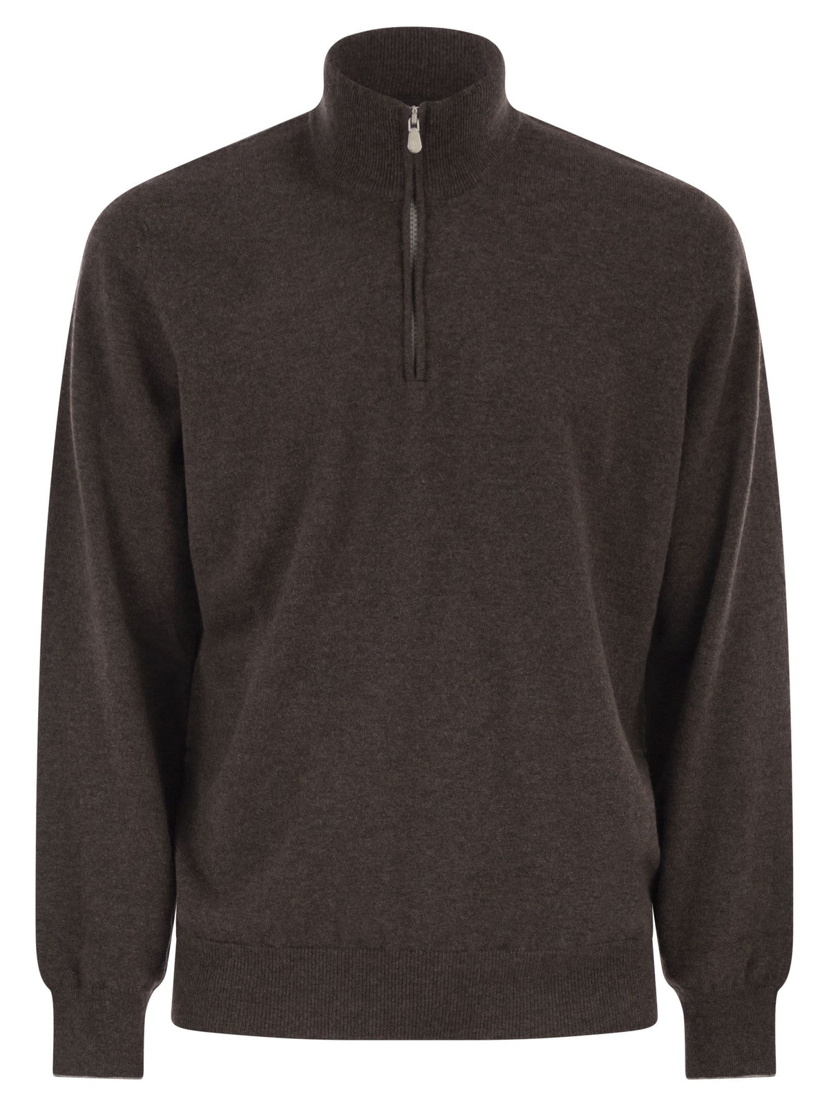 Brunello Cucinelli Men Cashmere Turtleneck Sweater With Zipper