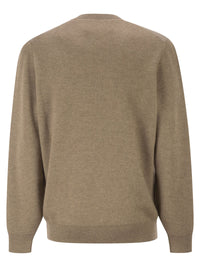 Brunello Cucinelli Men Pure Cashmere Ribbed Crew-Neck Sweater With Cotton Details
