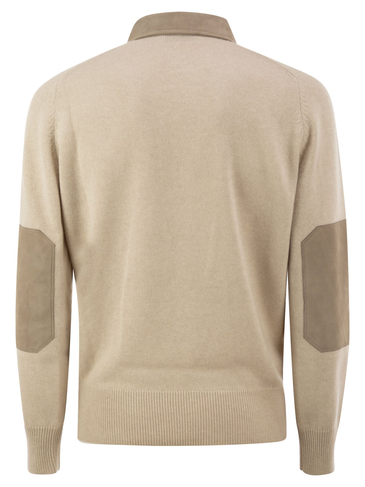 BRUNELLO CUCINELLI Brunello Cucinelli Men Pure Cashmere Polo Jumper With Leather Details