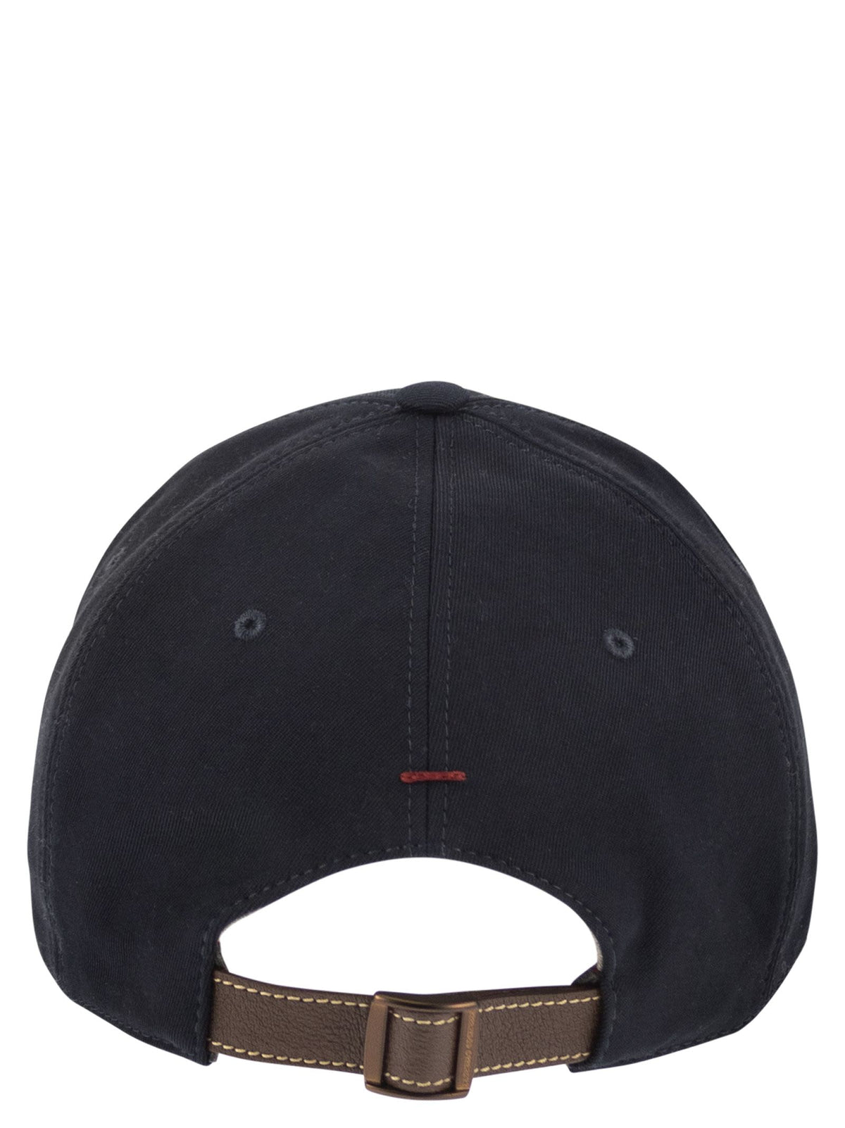 Brunello Cucinelli Men Baseball Cap In Garment-Dyed Twisted Cotton Gabardine With Embroidered Logo