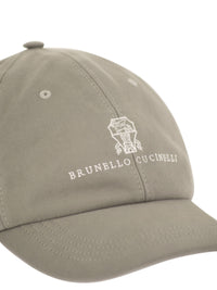 BRUNELLO CUCINELLI Brunello Cucinelli Men Baseball Cap In Garment-Dyed Twisted Cotton Gabardine With Embroidered Logo