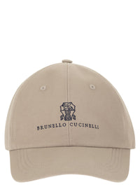 BRUNELLO CUCINELLI Brunello Cucinelli Men Baseball Cap In Garment-Dyed Twisted Cotton Gabardine With Embroidered Logo