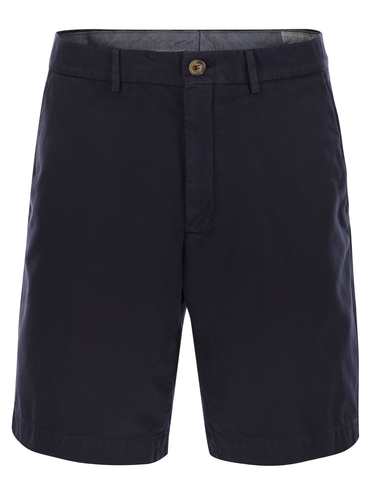 Brunello Cucinelli Men Cotton Gabardine Bermuda Shorts