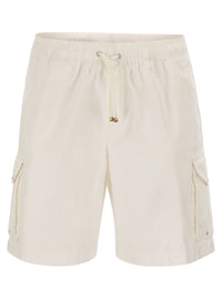 Brunello Cucinelli Men Bermuda Shorts In Garment-Dyed Cotton Gabardine With Drawstring And Double Darts