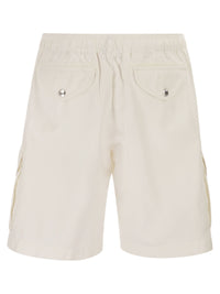 Brunello Cucinelli Men Bermuda Shorts In Garment-Dyed Cotton Gabardine With Drawstring And Double Darts