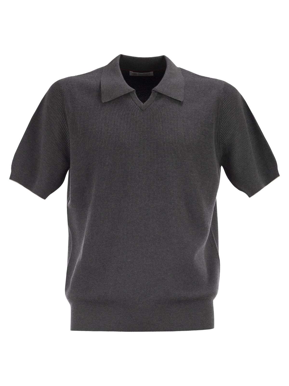 BRUNELLO CUCINELLI Brunello Cucinelli Men Cotton Rib Knit Polo Shirt