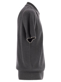 BRUNELLO CUCINELLI Brunello Cucinelli Men Cotton Rib Knit Polo Shirt