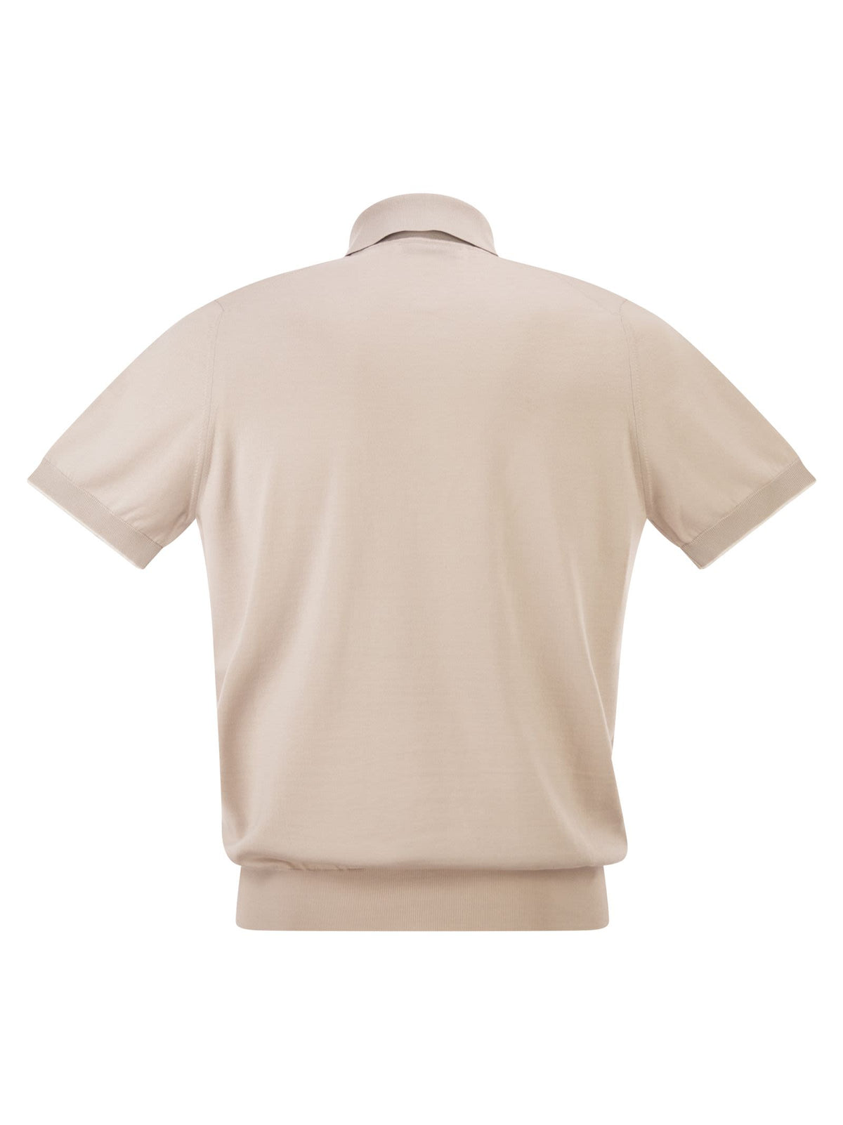 Brunello Cucinelli Men Lightweight Cotton Knit Polo Shirt