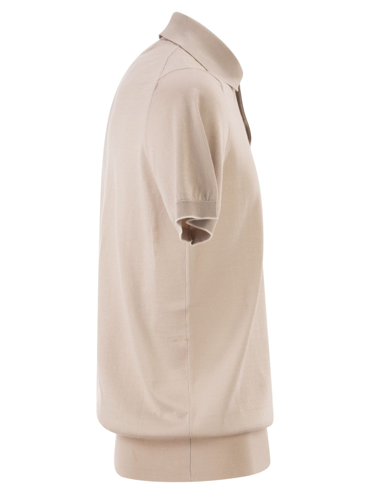 Brunello Cucinelli Men Lightweight Cotton Knit Polo Shirt
