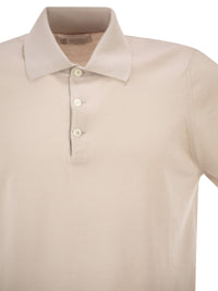Brunello Cucinelli Men Lightweight Cotton Knit Polo Shirt