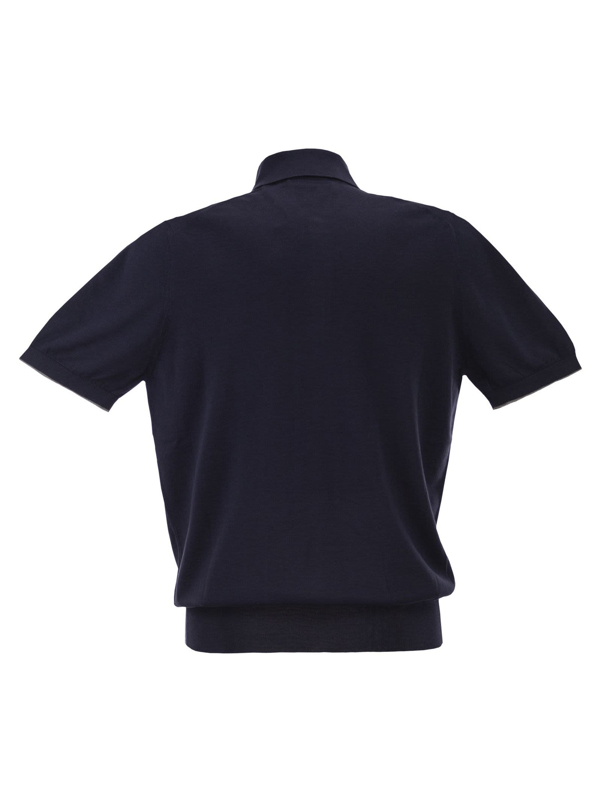 Brunello Cucinelli Men Lightweight Cotton Knit Polo Shirt