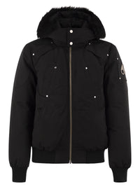 Moose Knuckles Men Original Ballistic - Down-Filled Bomber Jacket With Hood And Shearling Trim