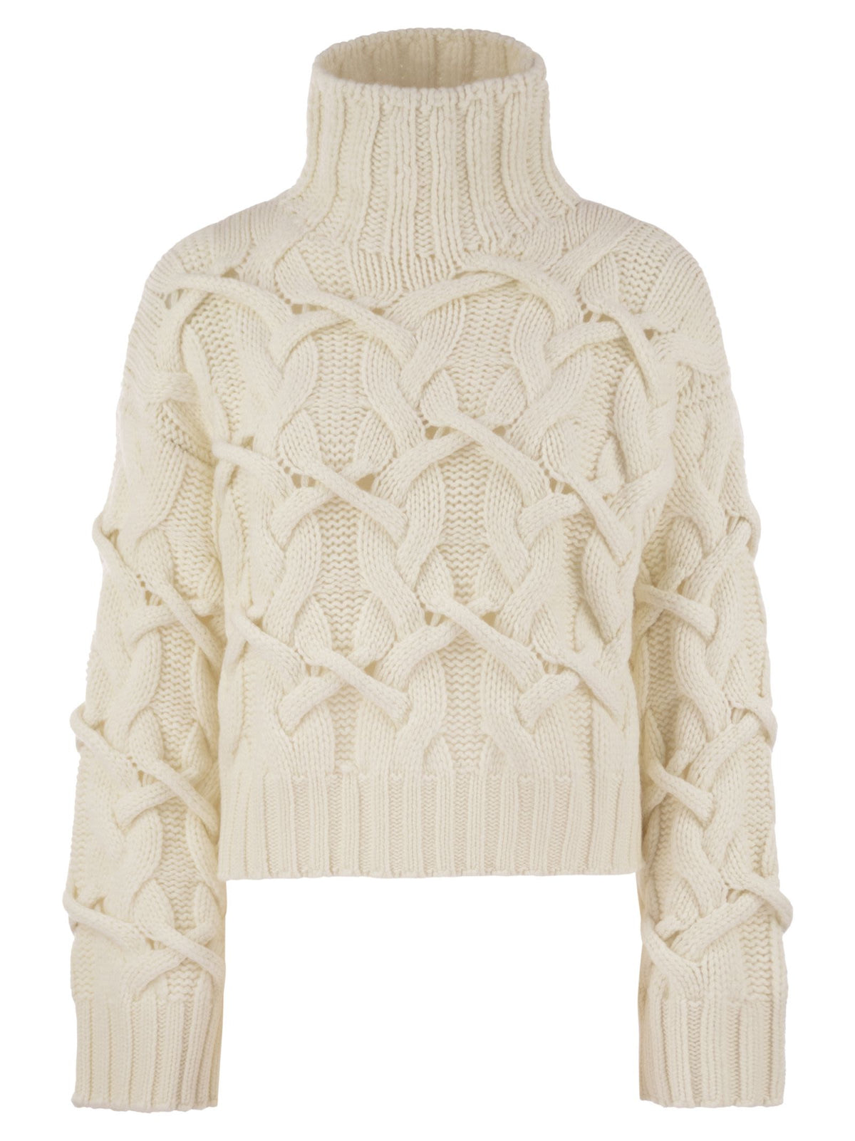 BRUNELLO CUCINELLI Brunello Cucinelli Women Braided High-Necked Cashmere Sweater