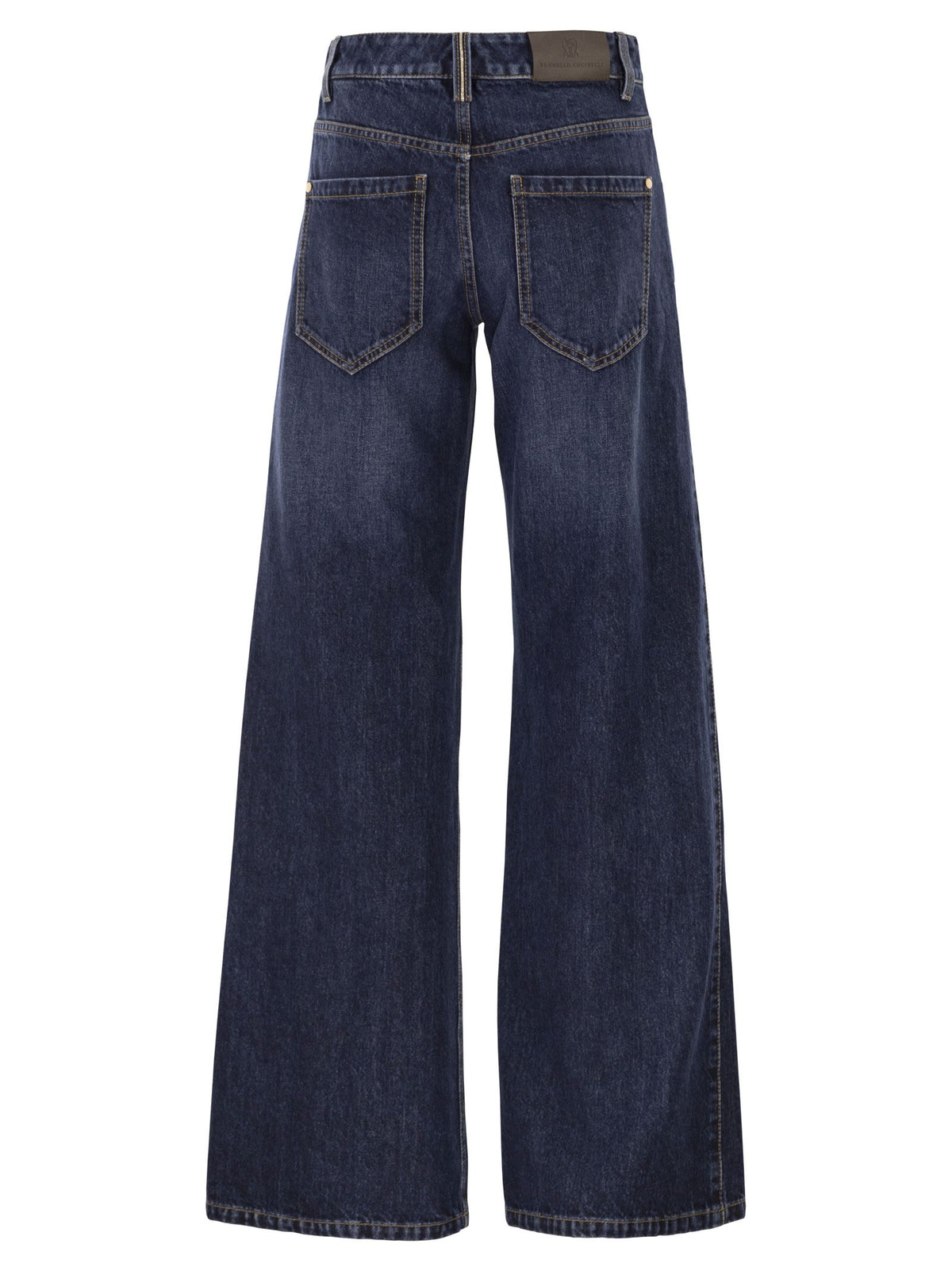 BRUNELLO CUCINELLI Brunello Cucinelli Women Wide Trousers In Authentic Denim With Jewellery