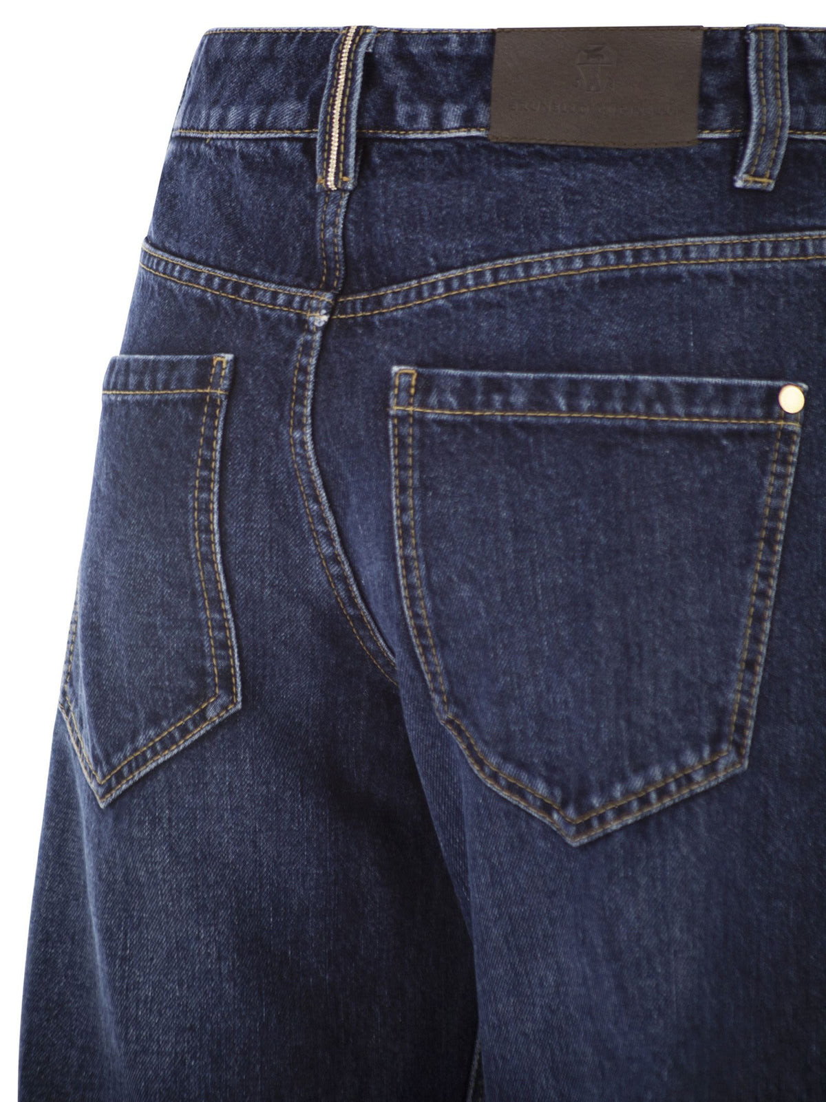 BRUNELLO CUCINELLI Brunello Cucinelli Women Wide Trousers In Authentic Denim With Jewellery