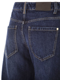 BRUNELLO CUCINELLI Brunello Cucinelli Women Wide Trousers In Authentic Denim With Jewellery