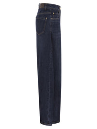 Brunello Cucinelli Women Wide-Leg Cotton Denim Jeans