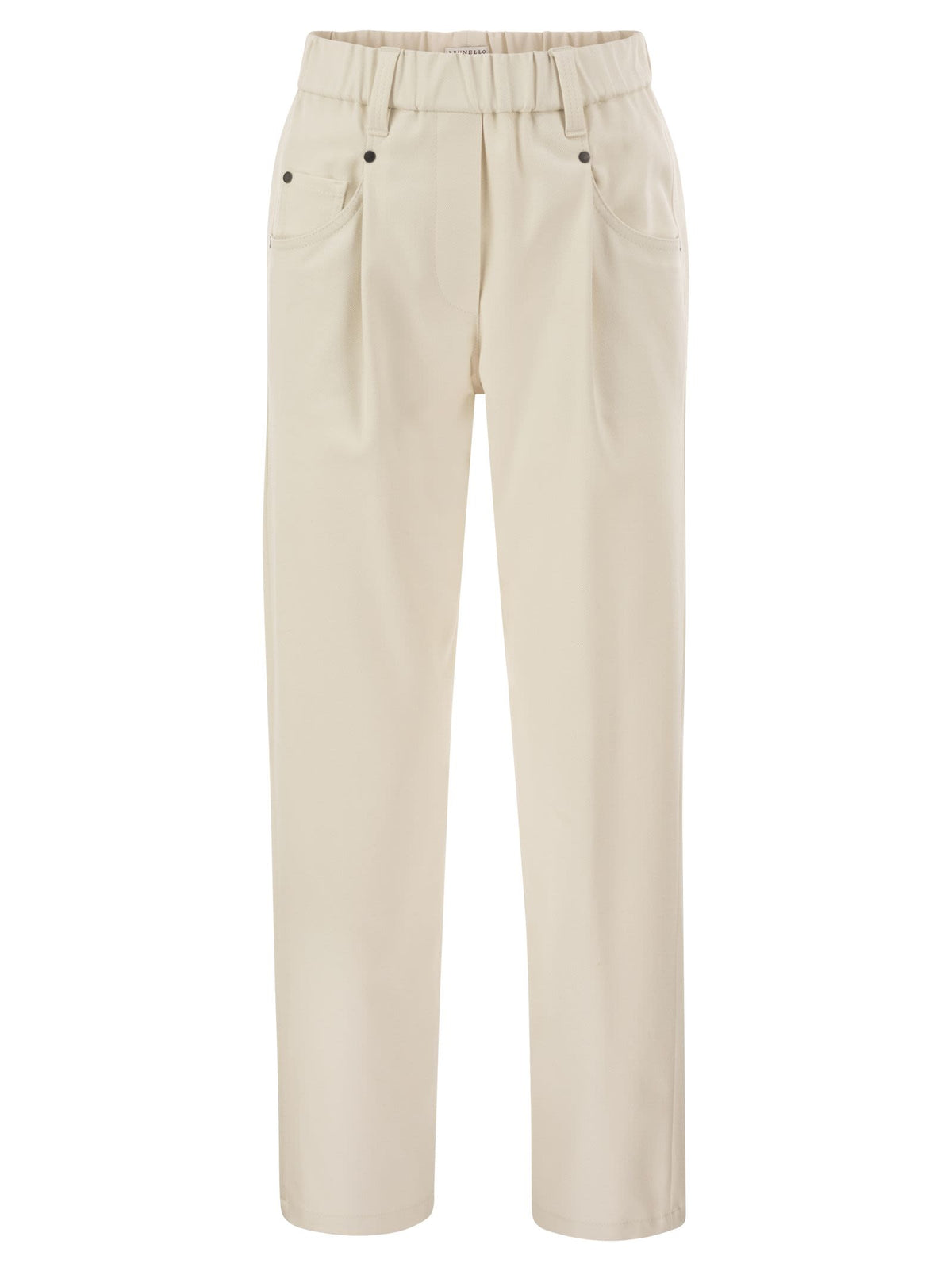 Brunello Cucinelli Women Baggy Trousers In Stretch Cotton Cover-Up With Shiny Bartack