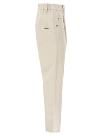 Brunello Cucinelli Women Baggy Trousers In Stretch Cotton Cover-Up With Shiny Bartack